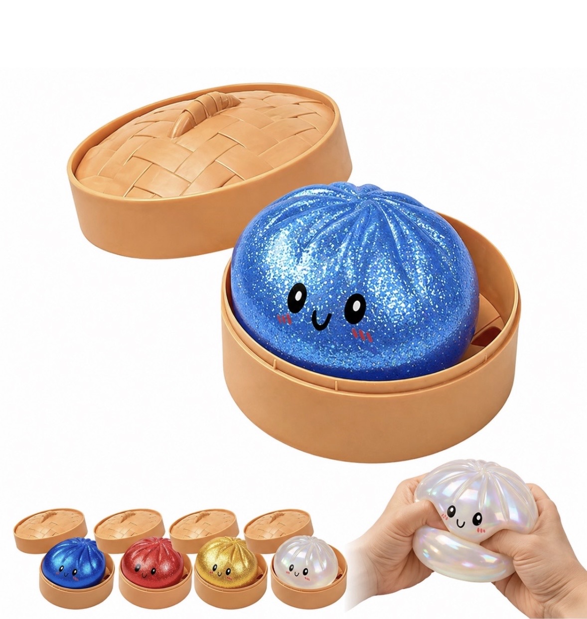 Glitzer squishy dumpling 1 Stück