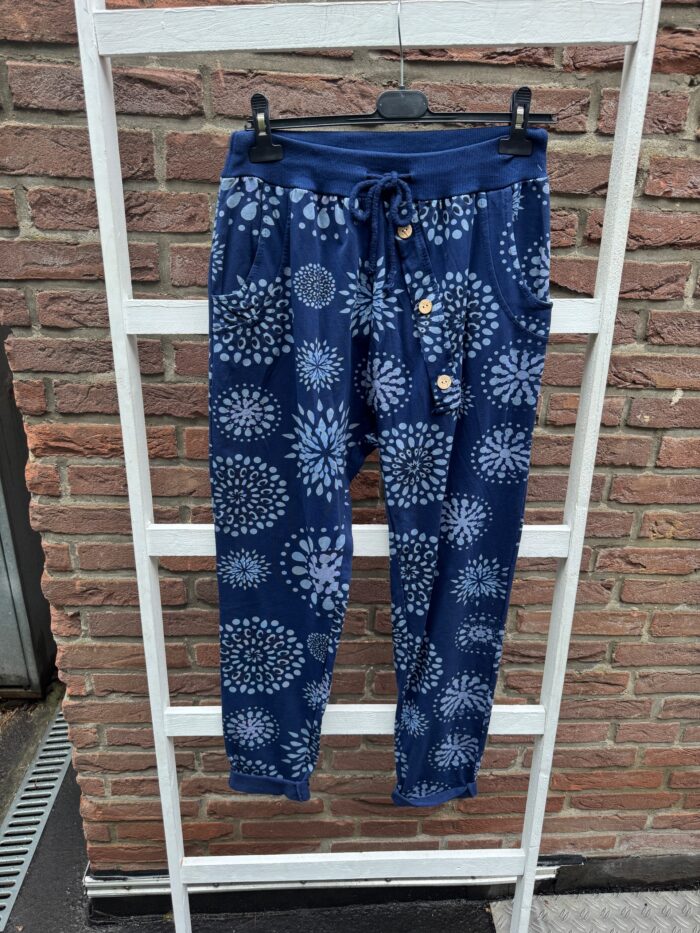 Damen Jogginghose sweatpants Muster dunkelblau