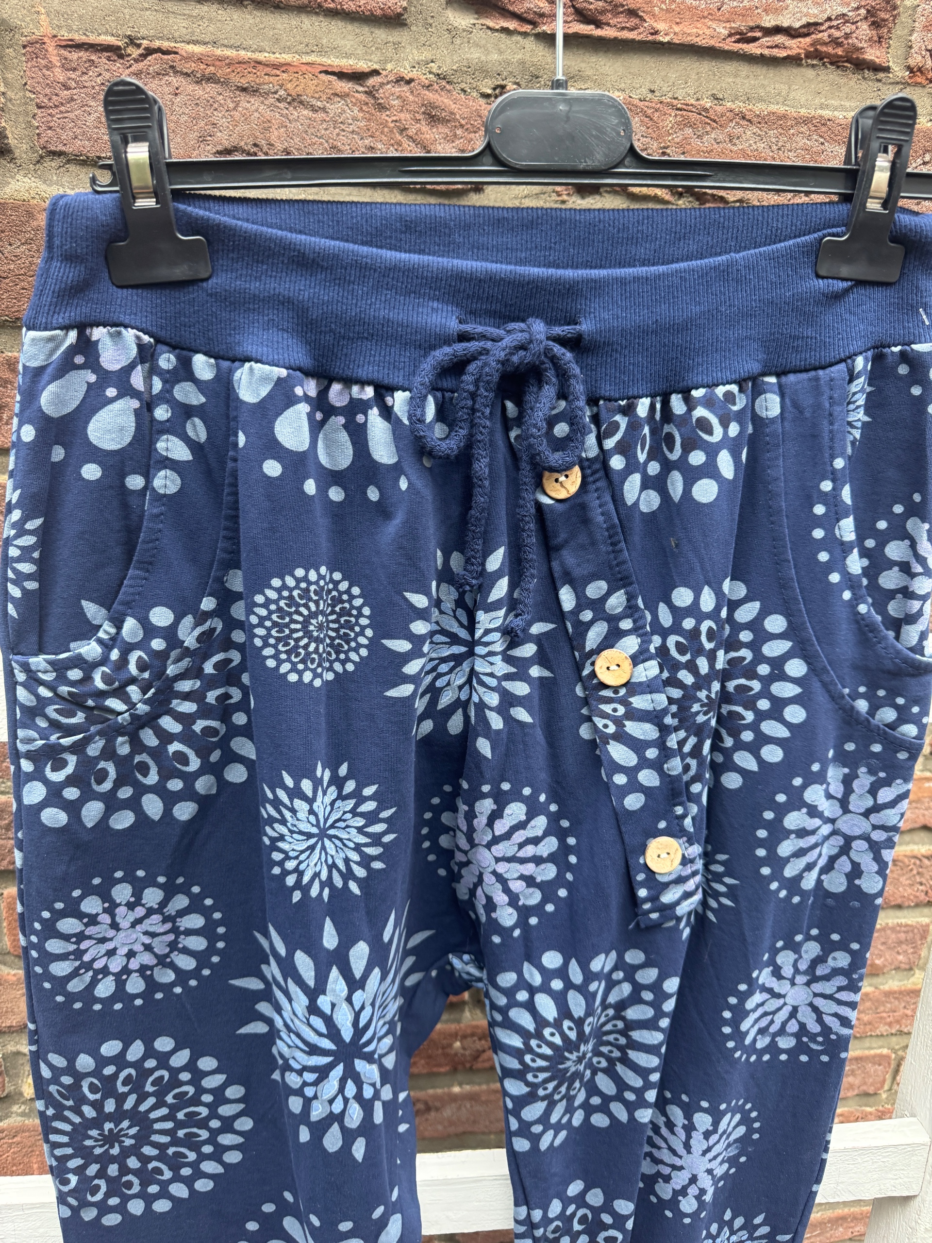 Damen Jogginghose sweatpants Muster dunkelblau