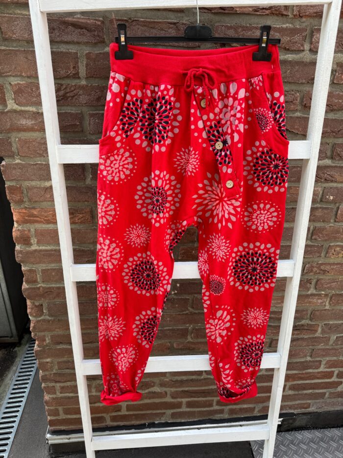 Damen Jogginghose sweatpants rot Muster neu