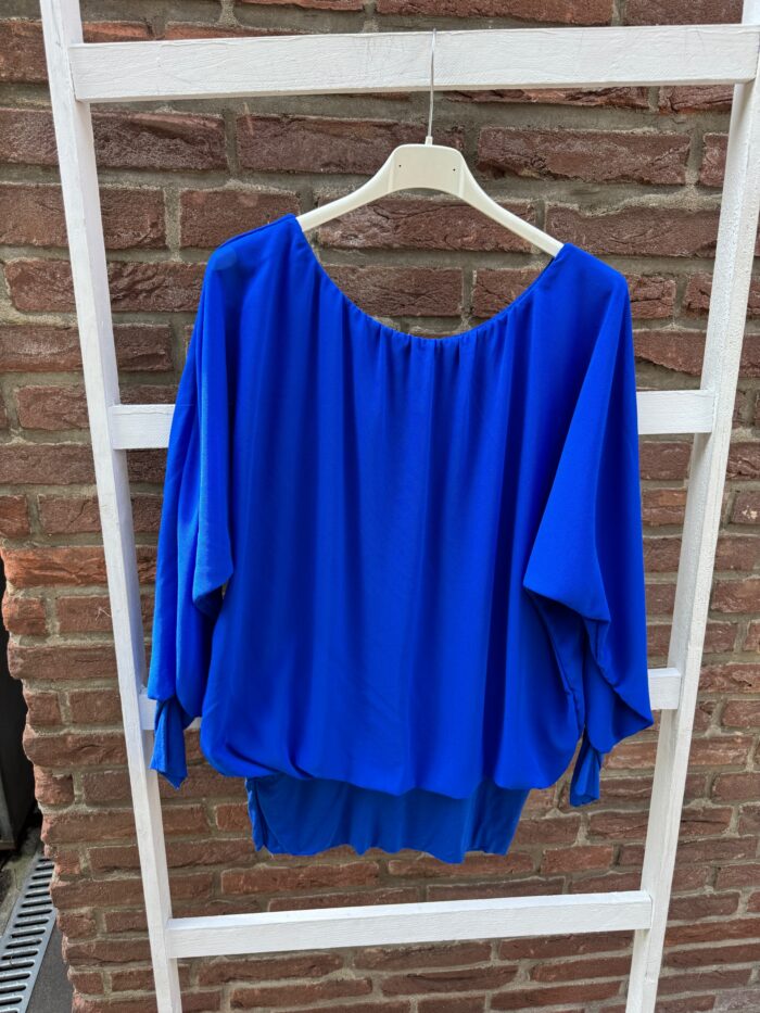 Damen uni langarm Shirt royalblau