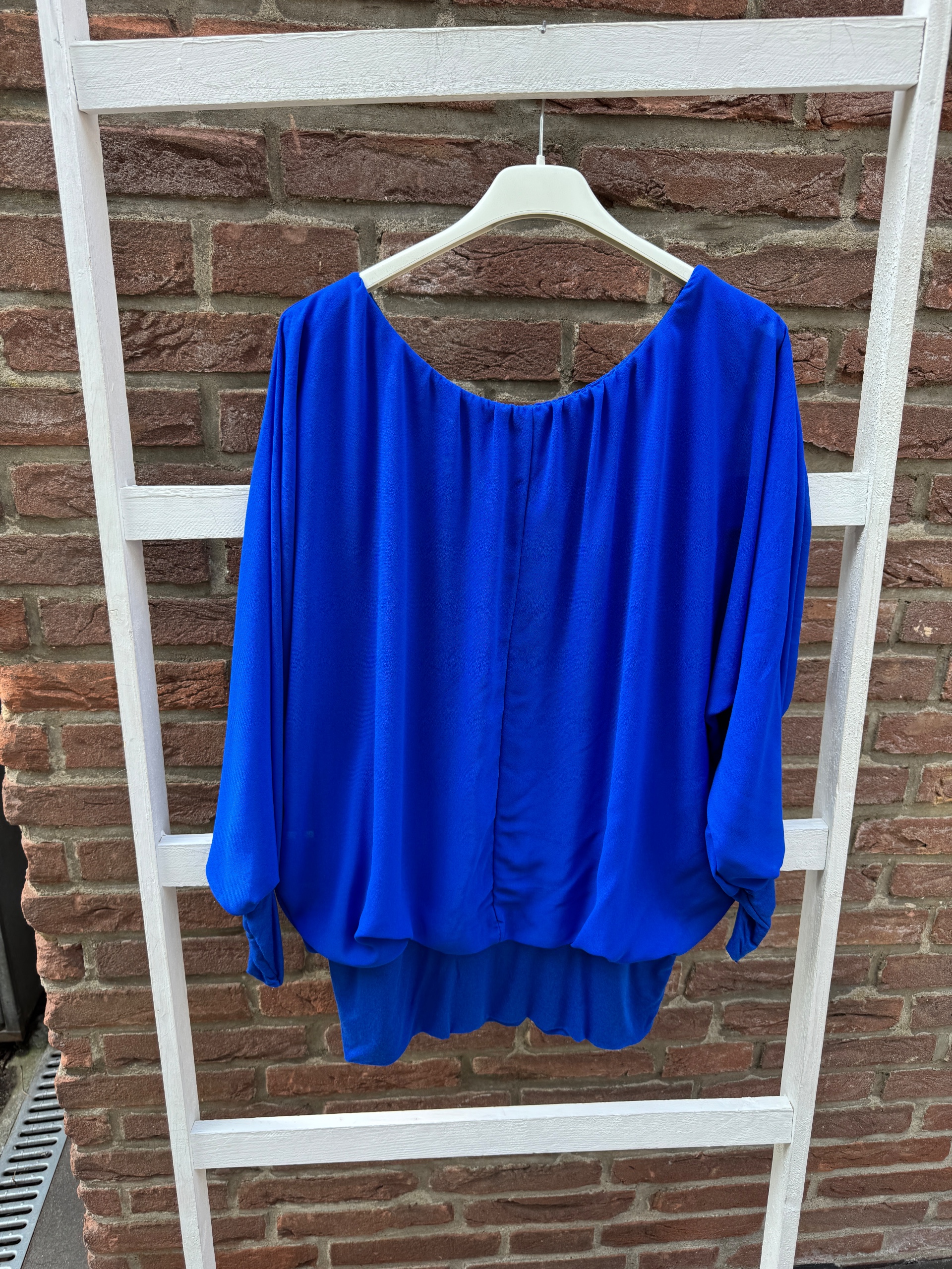 Damen uni langarm Shirt royalblau